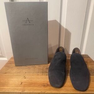 AQUATALIA Women's Revy Sapphire Navy Blue Suede Flat Shoes 6.5